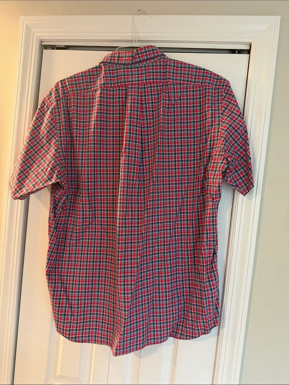 Ralph Lauren Red and Blue Plaid Short-Sleeve Button-Down Shirt - Picture 4 of 4